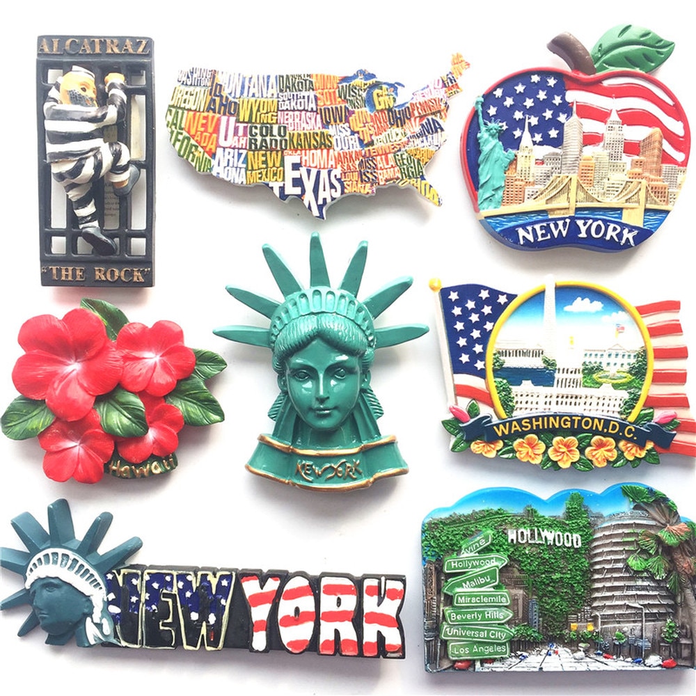 Babelemi usa hollywood york washington dc las vegas havaiji montana san francisco kalifornia matka matkamuistoja jääkaappimagneetti