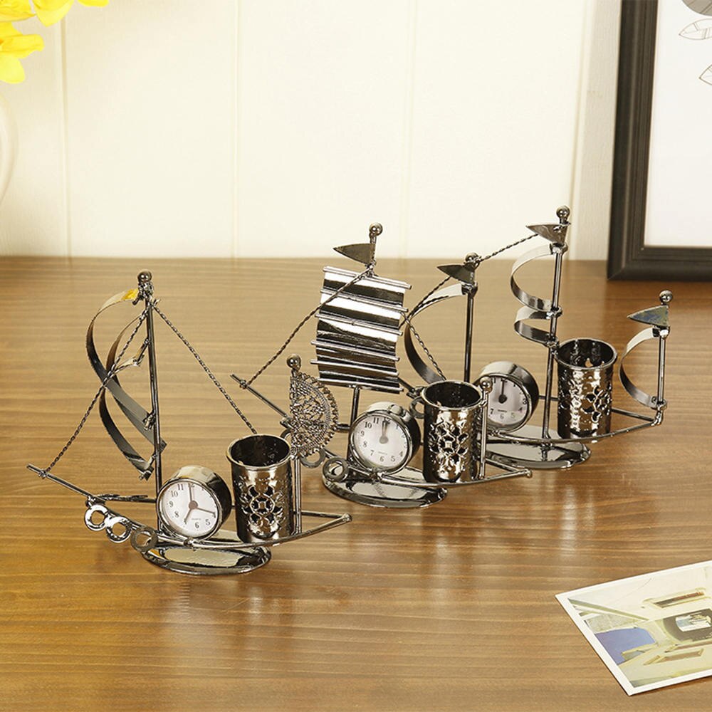 Retro Exquisite Mini Tafel Klok Multicolor Optionele Circulaire Metalen