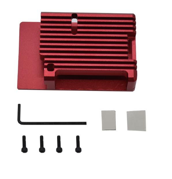 Aluminium Cnc Behuizing Case Metal Shell Geschikt Voor Raspberry Pi 4B +: Red