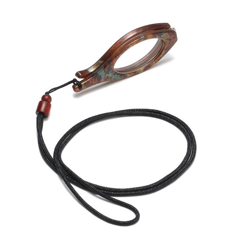 Colgante plegable para gafas de lectura, lupa portátil para prevenir pérdida, collar redondo/ojos de gato, gafas de prebicia, con cadena