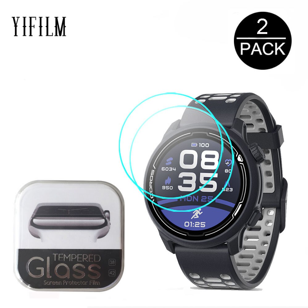 Protecteur d&#39;écran pour montre intelligente COROS PACE 2, 2 pièces, en verre trempé anti-rayures, Transparent, pour APEX 46, APEX 42 Pro VERTIX