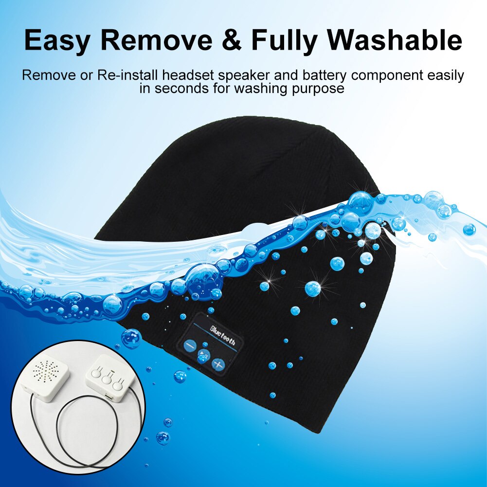 Draadloze bluetooth-muts, gebreide fluwelen wintermuts met ruitjesmotief, magische warme slimme muts, draadloze unisex muts met koptelefoon