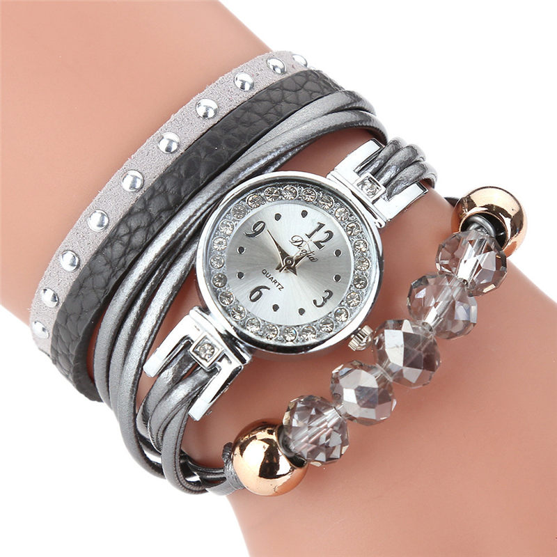 DUOYA Horloge Vrouwen Populaire Quartz Klok Luxe Armband Horloges voor vrouwen Horloge Byan Kol Saati Horloges Vrouwen uhren # EEN: gray