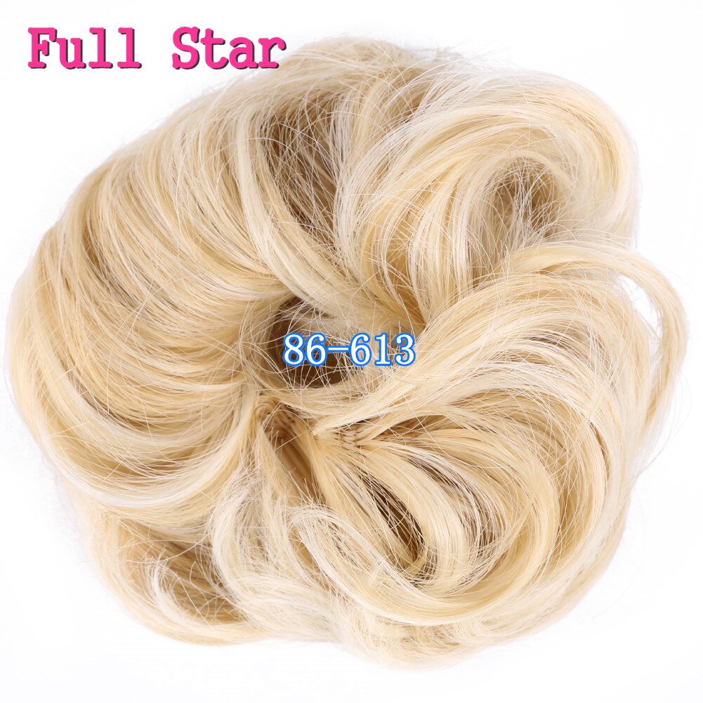 Full Star Synthetic Wrap Curly Messy Hair Bun Chignon Synthetic Hair Donuts Hairpiece For Women Curly Elastic Updo Scrunchy: 4/30HL