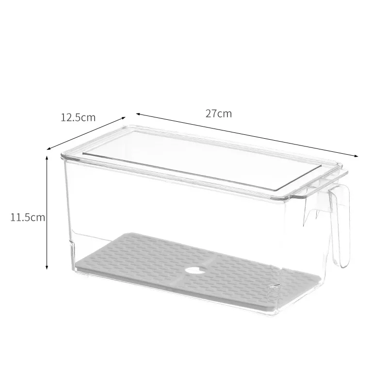 Keuken Voedselbewaardoos Koelkast Organizer Met Handvat Stapelbare Groente Fruit Opslagcontainers Huisorganisatie: Black