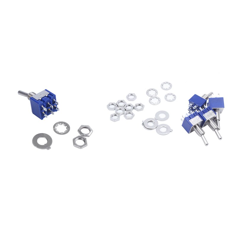 7 Pcs DPDT 3 Way ON/Off/ON Latching Toggle Switches AC 3A 250V & AC 6A 125V