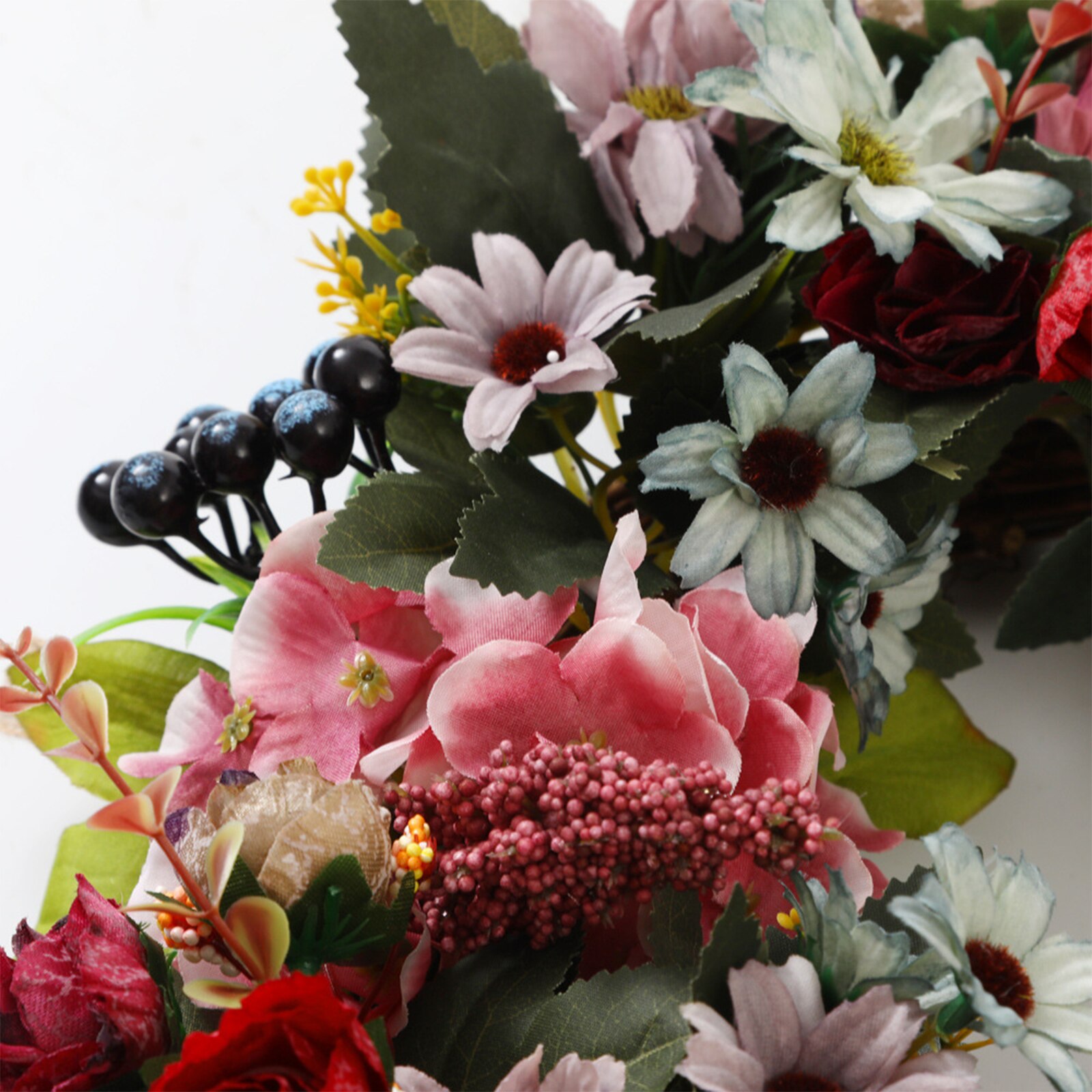 Lente Pioenroos Bloem Krans Boerderij Bloemen Krans Met Groene Bladeren Voor Voordeur Decoratie