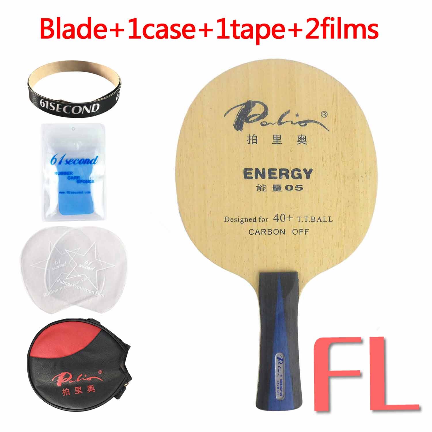 Palio ENERGY05 ENERGY 05 ENERGY-05 3Wood+2Carbon Table Tennis Blade for PingPong Racket: FL with YBM case
