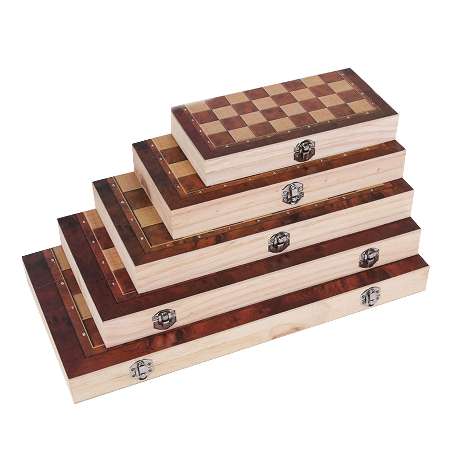 3 in 1 Holz Schach Backgammon Checkers Reise Spiele Schach Set Klapp Schachbrett Unterhaltung Weihnachten
