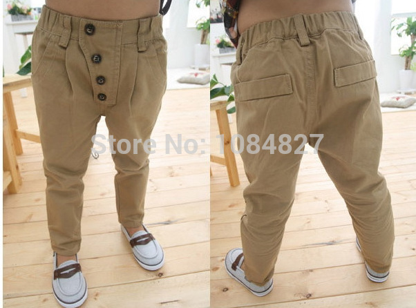 Retro Toddler Kid Boy Khaki Casual Pants Straight Trousers 2-7Y Baby Clothes