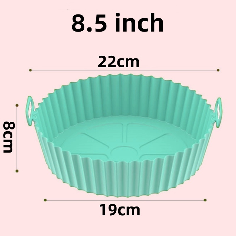 Plateau de cuisson de four réutilisable, friteuse à Air, moule rond en Silicone, Pizza poulet frit, panier en Silicone, poêle antiadhésive, accessoires de cuisson: BEIGE
