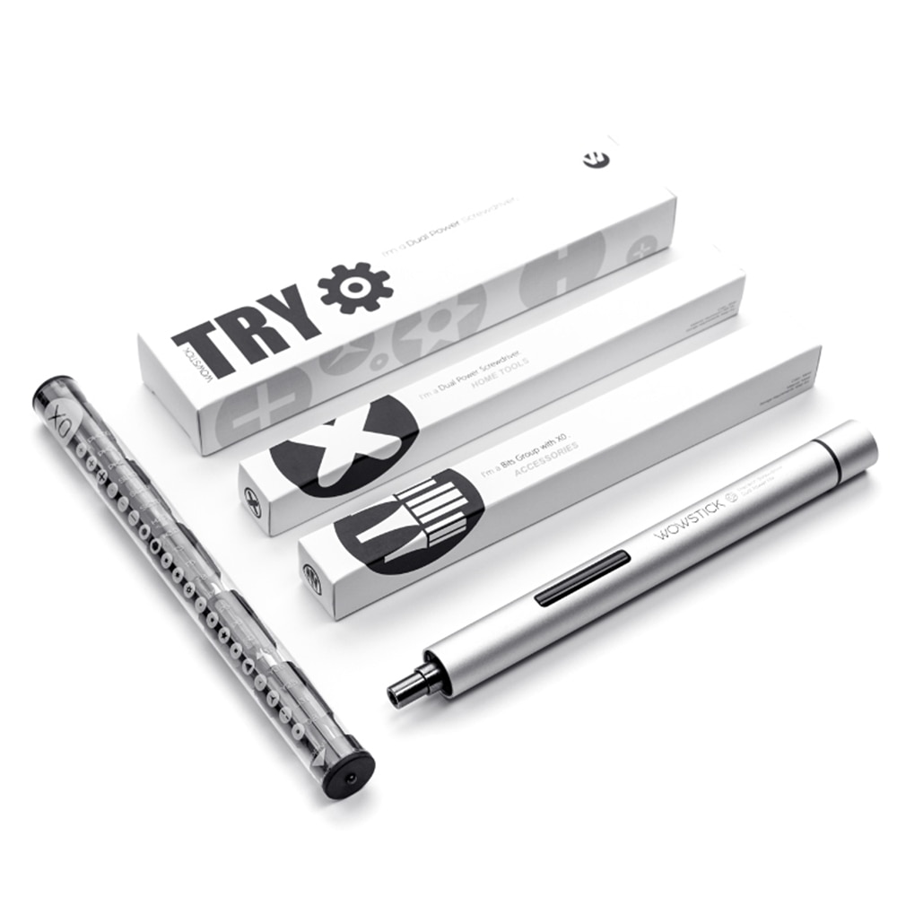 Wowstick-destornillador eléctrico portátil, Kit de atornillador recargable, inalámbrico, LED