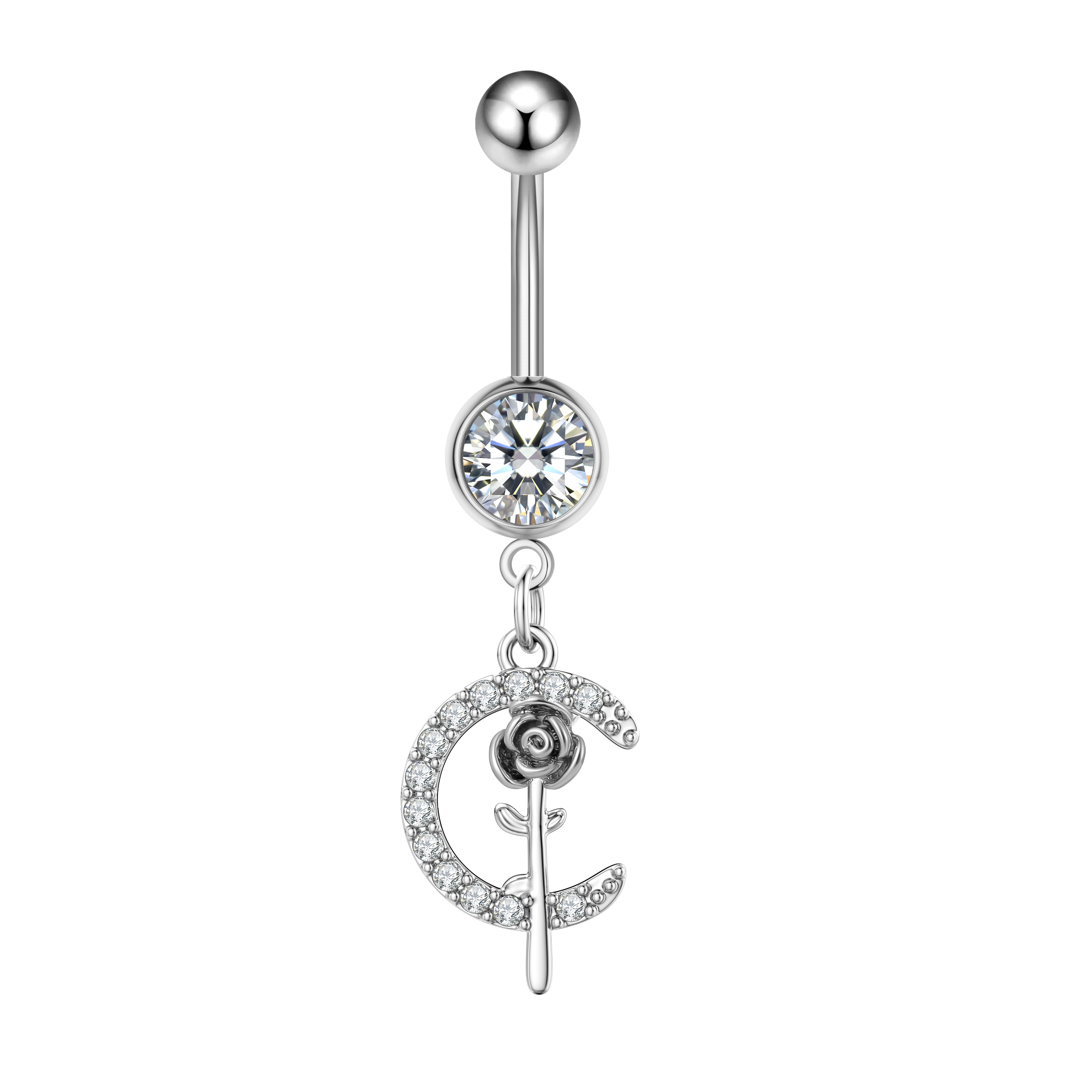 14G Hart Bloemvormige Navel Piercing Ornament Water Navelpiercing Hanger Buik Nombril Piercing Vrouwen Sieraden: Antique Bronze Plated