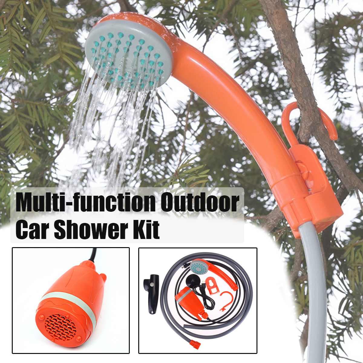 12V Shower Kit Portable Shower Pump Travel Camping Pet Dog Car Shower Washer Electric Pump Outdoor Hiking Kit Flower watering