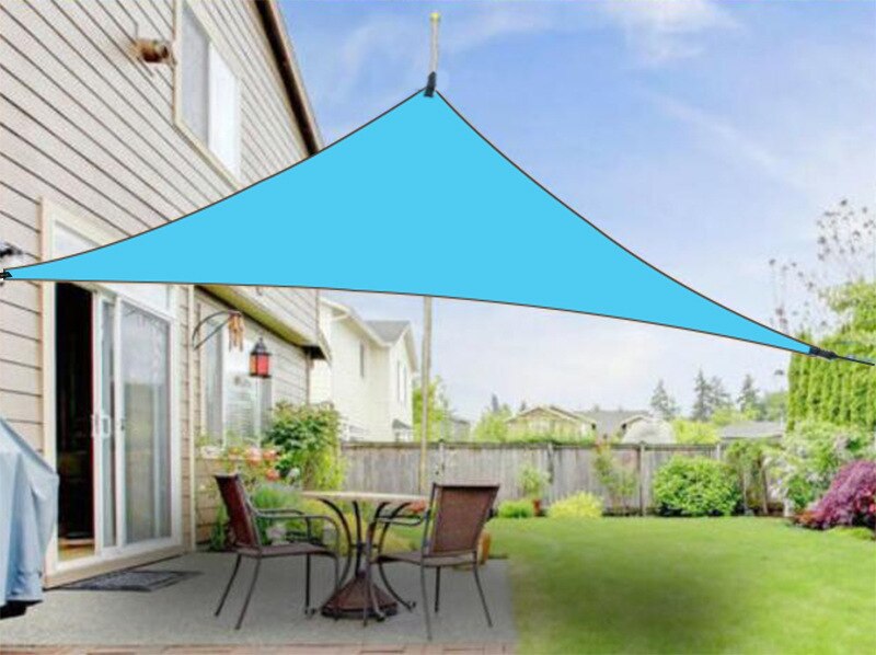 3*3*3m Triangle Awning Sunscreen Tent Waterproof Canopy Garden Terrace Shade Sail Outdoor Camping Rain Fly Beach Sun Shelter: White / 4X4X4m