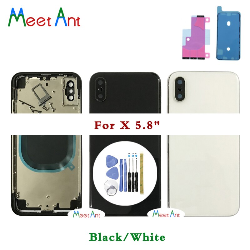 Carcasa de para iphone X XR, Marco medio y parte trasera de cristal con CE, versión europea o No CE