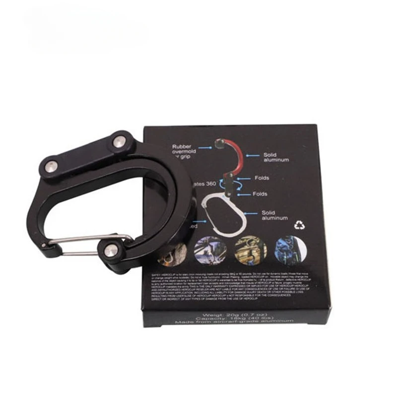 Camping hybrid Ausrüstung Clip Karabiner Rotierender Haken Clip Nicht verriegelnde starke Clips zum Angeln Wandern Reisen Rucksack Karabiner Clip: Silber