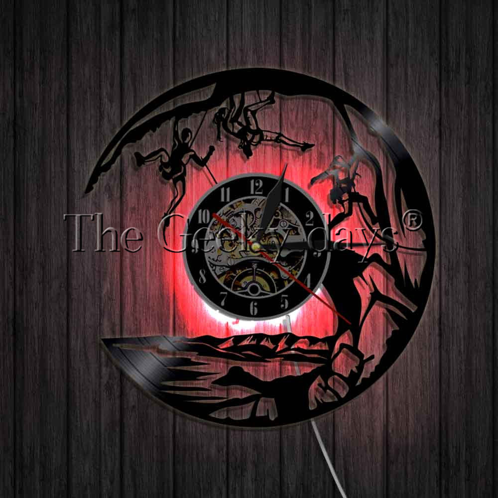 Reloj de vinilo para escalada, decoración para el hogar, cuerda de escalada, 3D Reloj de pared, Hobby deportivo, , relojes LED únicos
