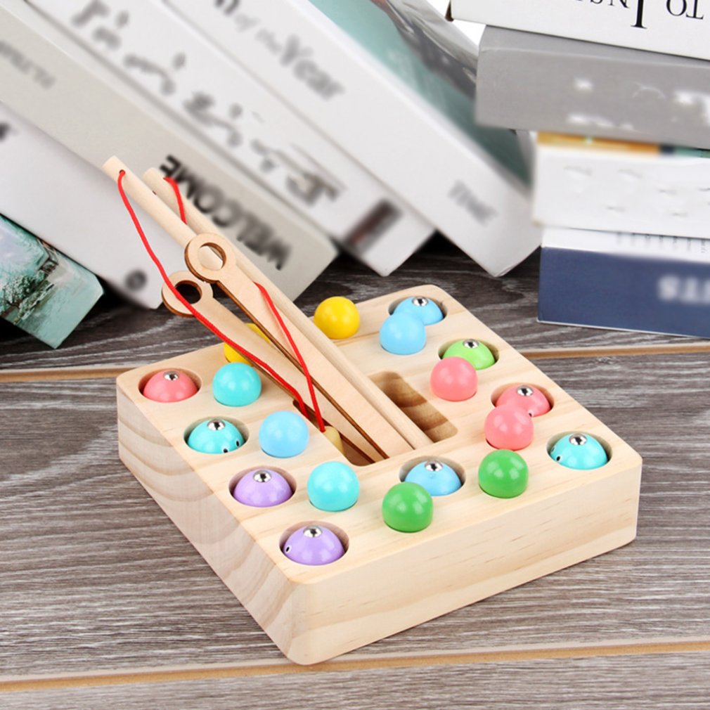 Vissen Kraal Spel Voor Kinderen 3-5 Jaar Oude Hand-oog Balans Twee-In-een houten Educatief Early Onderwijs Speelgoed