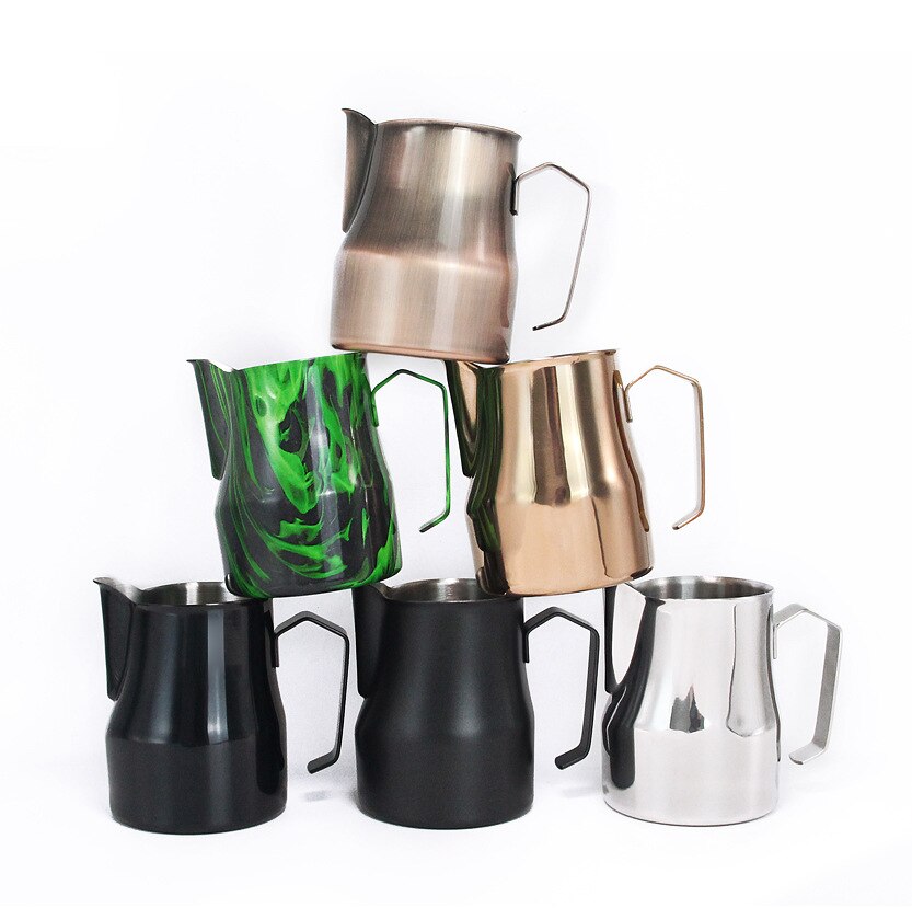 500ml 7 farver rustfrit stål espresso kaffekande barista køkken håndværksvægt kaffe latte mælkeskummende kande