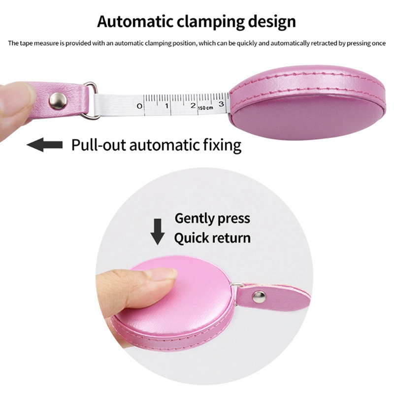 Measuring Tape Portable PU Leather Round Mini Tape Measures Retractable Ruler For Body Waistline Chest Circumference