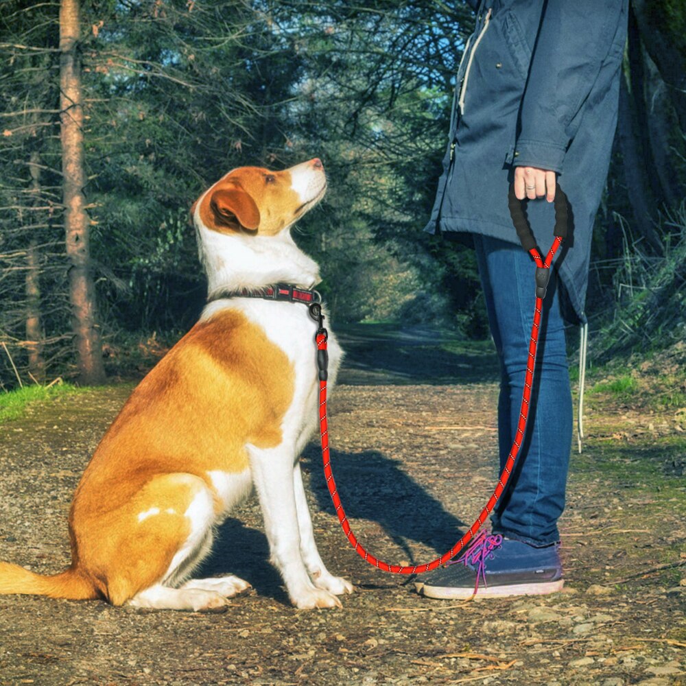 Correa reflectante grande para perro, cuerda de nailon para mascotas, correas de seguimiento, correa de escalada larga para perros de plomo para perro mediano, perro grande imponente