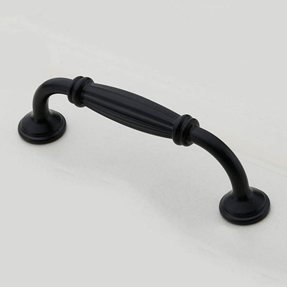 Euro-style Zinc Alloy Matte Black Cabinet Drawer Door Handle Kitchen/Bathroom/Wardrobe Knob Door Hardware Black Door Handles