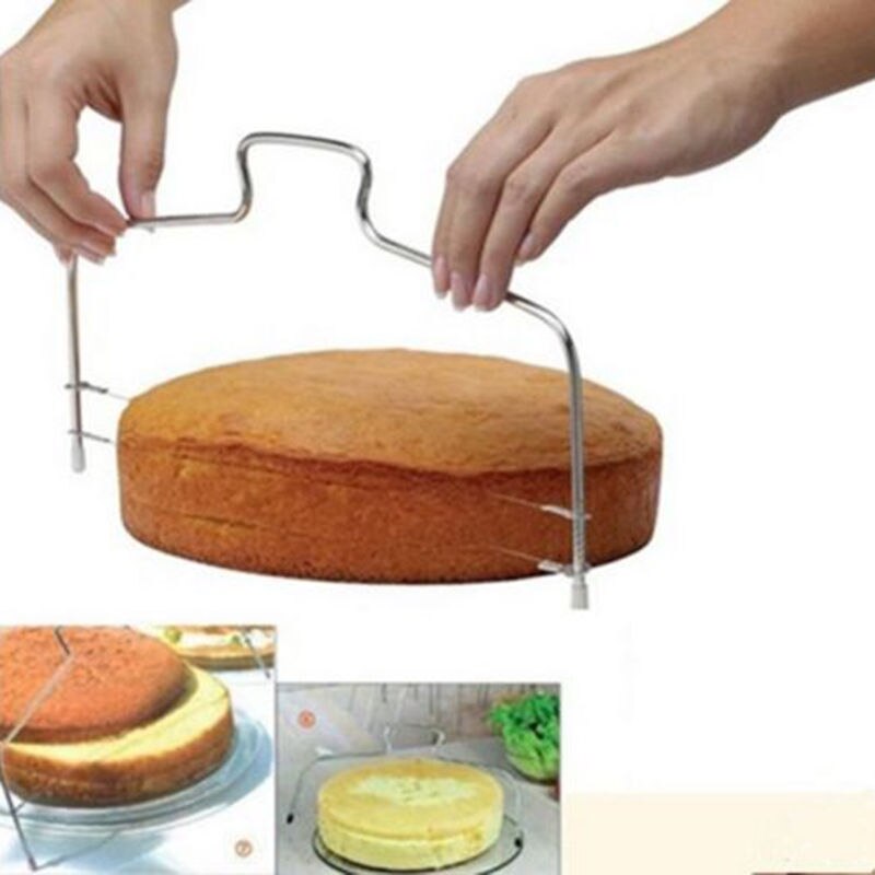 1pc trancheuses à gâteau en fil d'acier inoxydable, niveleur, coupe-pizza réglable, coupe-pâte, accessoires de cuisine, gadget, outils de cuisson de gâteaux
