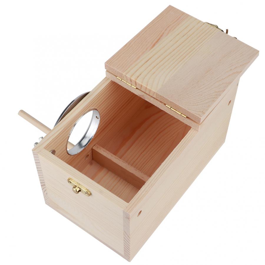 Casa de madera para aves de 12x12x19,5 cm, caja de cría de mascotas, casa de cría de aves de exterior, nido, decoración de cría de loros