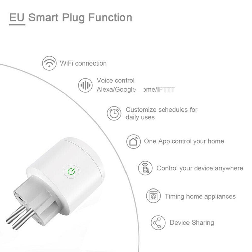 APP Remote Control Home WiFi Smart Power Socket Wireless Timer Smart Plug Switch Outlet EU Plug 10a