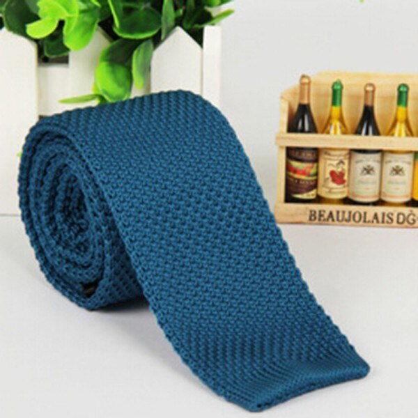 Men\'s Solid Tie Knit Knitted Tie Plain Necktie Narrow Slim Skinny Woven Tie