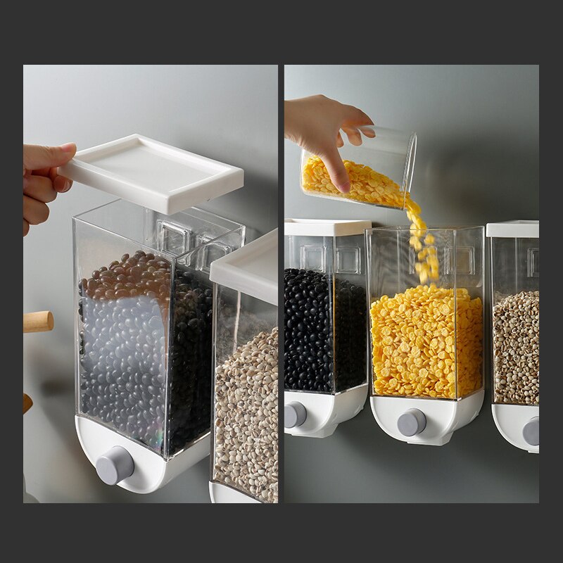 Perforation-Free Wall-Mounted Grain Storage Transparent and Visible Sealed Moisture-Proof Tank Dry Goods Sub- Packing Box