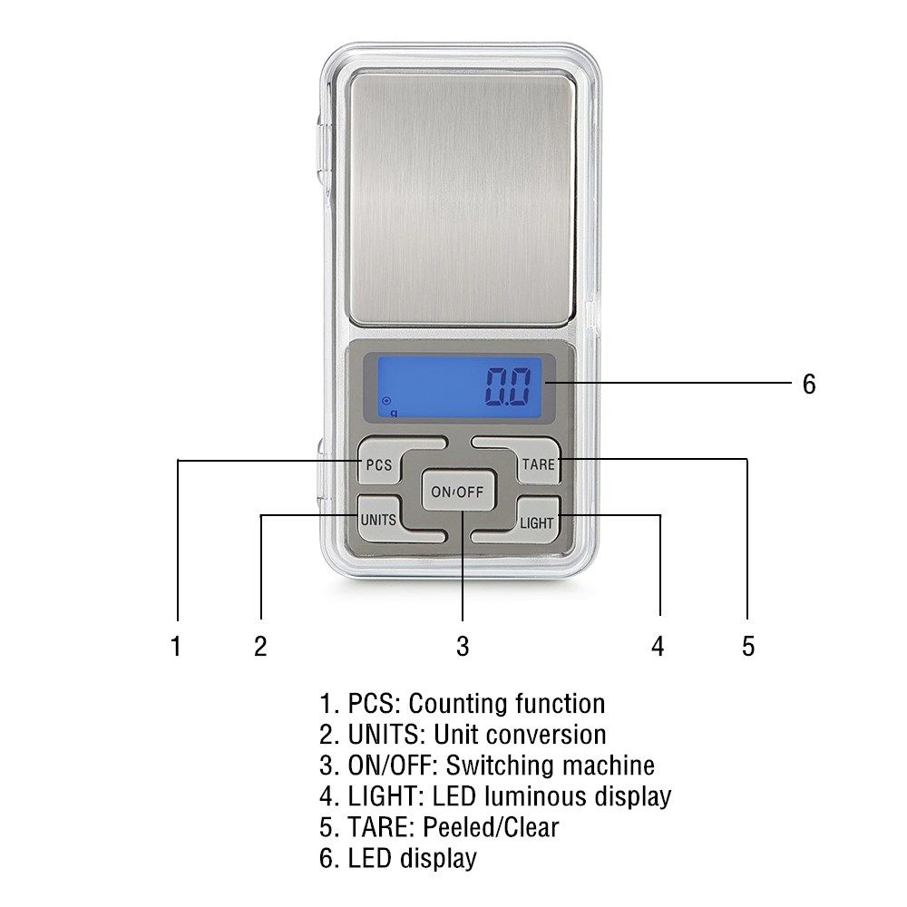 Backlight Gram High Accuracy Kitchen Mini Scales Pocket Scale Jewelry Electric