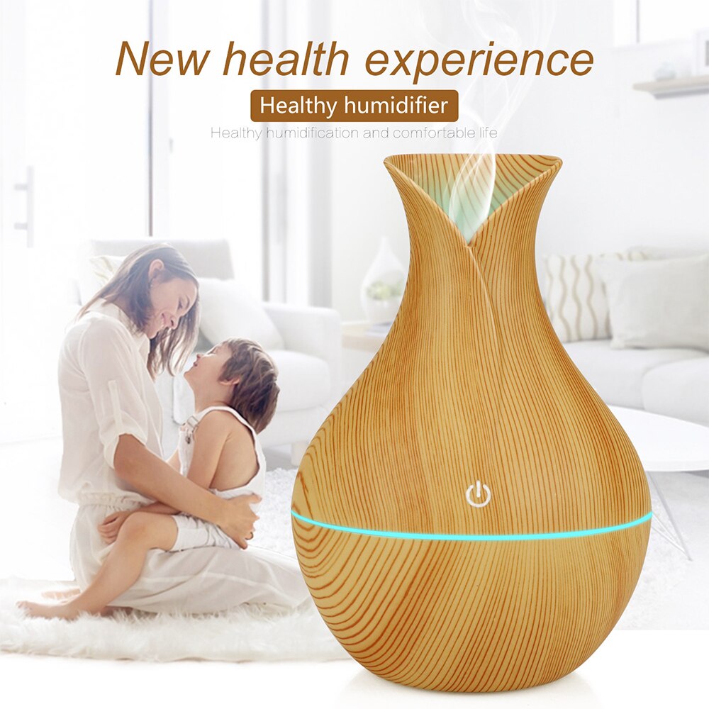 Usb Houtnerf Essentiële Olie Diffuser Ultrasone Luchtbevochtiger Huishouden Aroma Diffuser Aromatherapie Mist Maker Met Licht