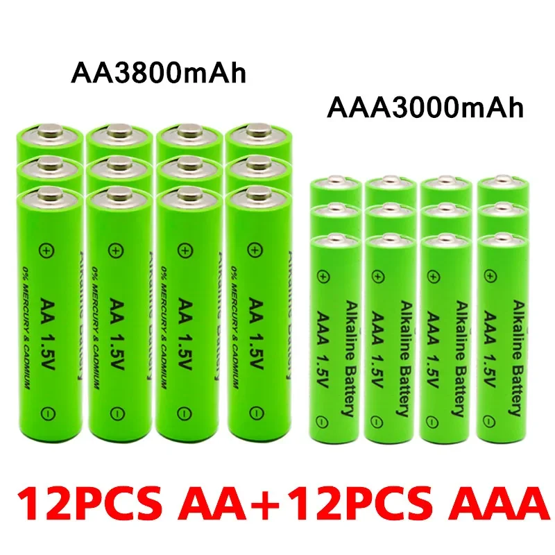 Aa + aaa genopladeligt  aa 1.5v 3800 mah /1.5v aaa 3000 mah alkaline batteri lommelygte legetøj ur  mp3 afspiller udskifte ni-mh batteri: Rød