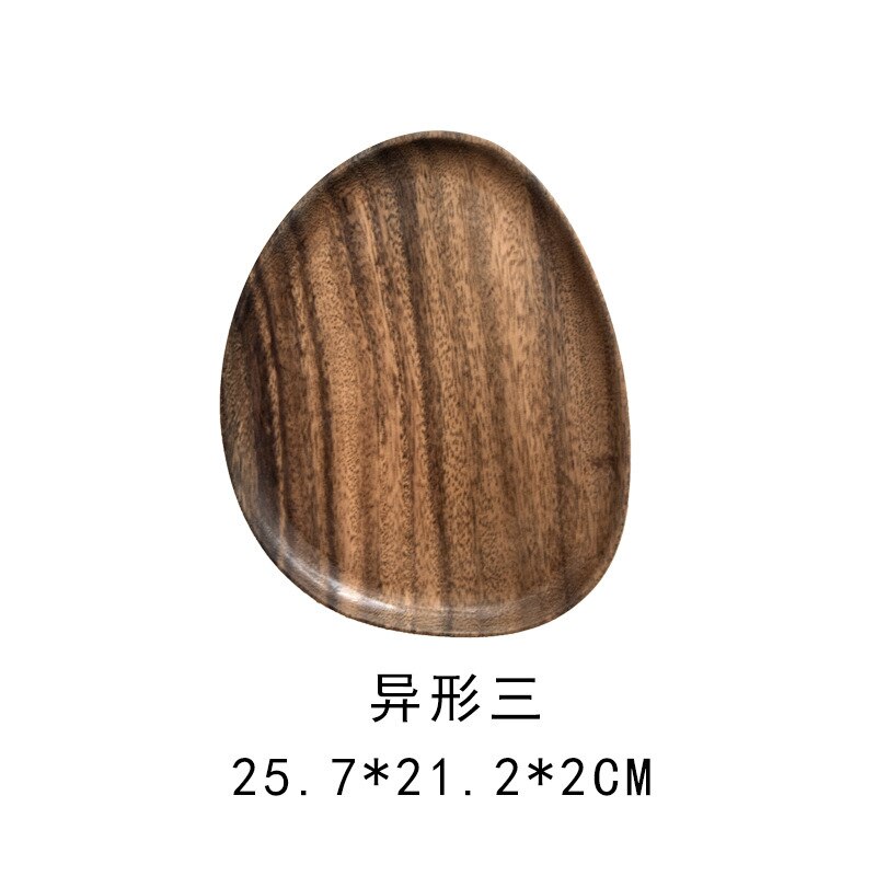 Whole Wood lovesickness Wood Irregular Oval Solid Wood Pan Plate Fruit Dishes Saucer Tea Tray Dessert Dinner Plate Tableware Set: 25.7cm21.2cm