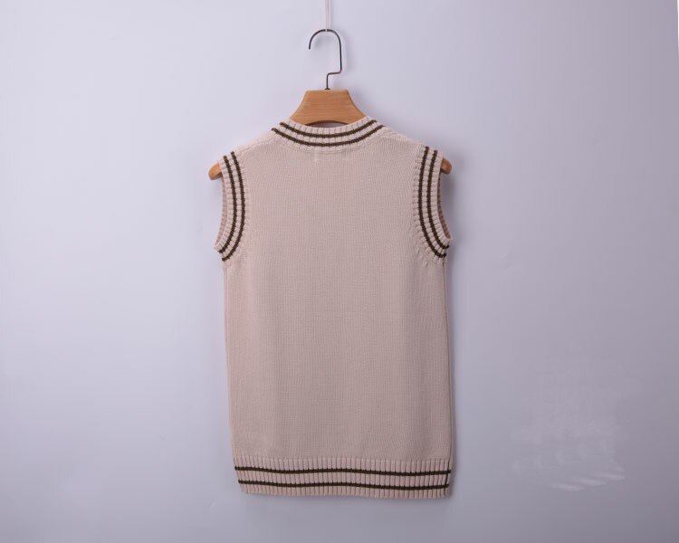 Chaleco japonés con bordado de perro de dibujos animados, chaleco de instituto, viento suave de hermana menor, chaleco de uniforme de tres JK, CH-8 de otoño e invierno