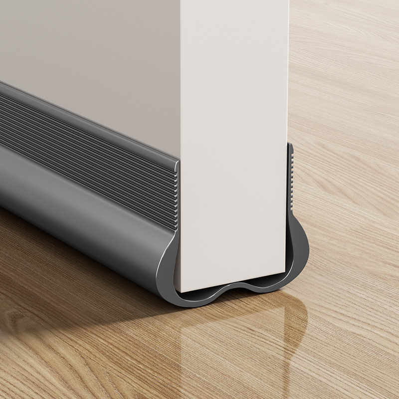 PVC Flexible Door Bottom Sealing Strip Under Door Draft Stopper Sealing Strip OundProof Gasket Weatherstrip Draft Guard Tools: GRAY