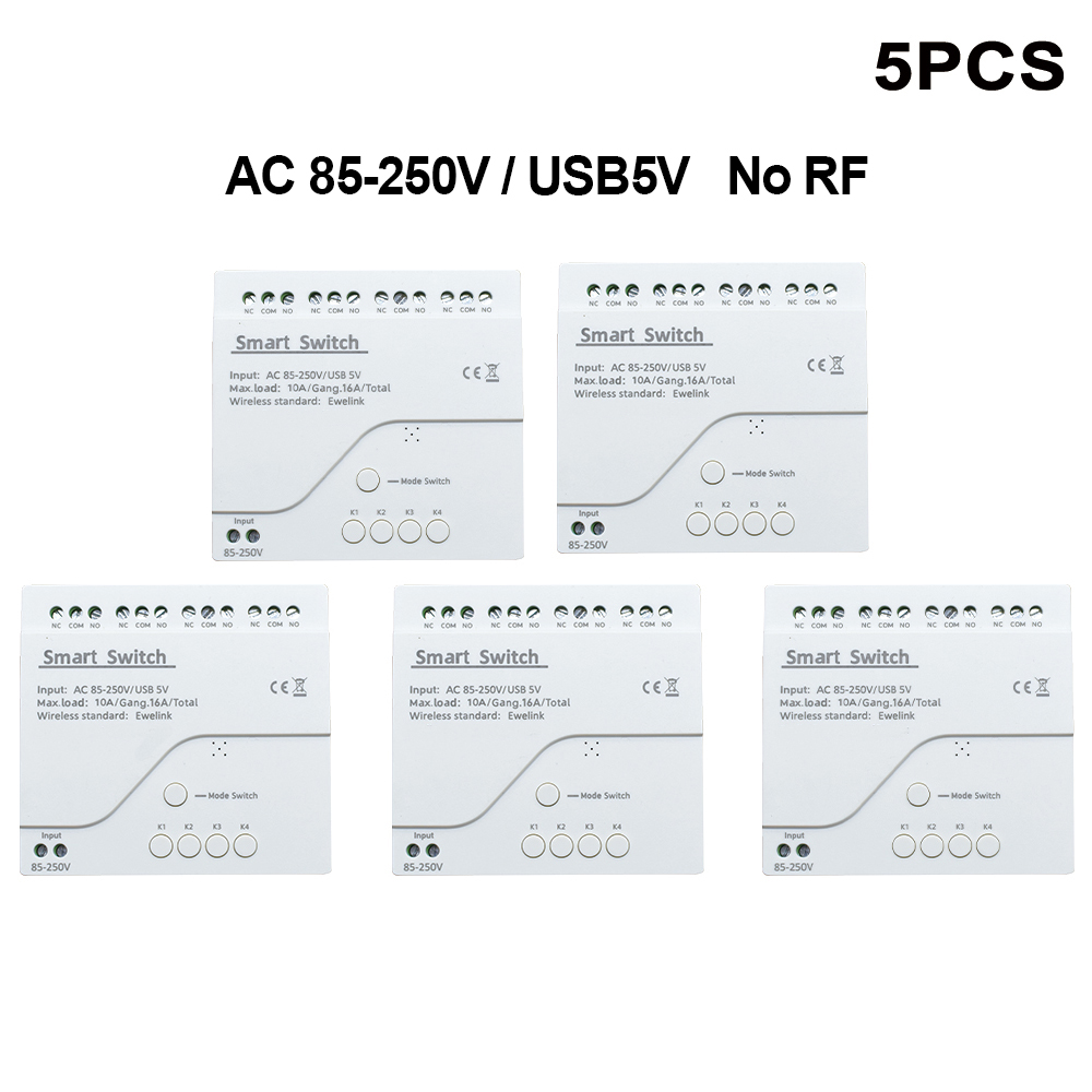 Módulo de interruptor Wifi inteligente eWeLink de 4 canales, 12V, 24V, 7-32V, 220V, 85V-250V, 10A, relé de 4 canales, funciona con Alexa y Google Home:  Opción8