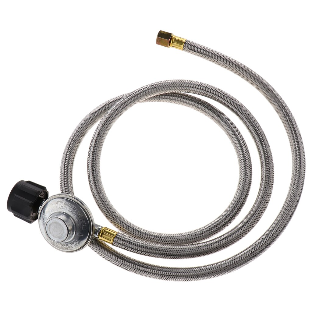 Adjustable Low Pressure Propane Regulator with 6ft Braided Hose for Grill Rv Trailer Camper Burner Home Easy to Install