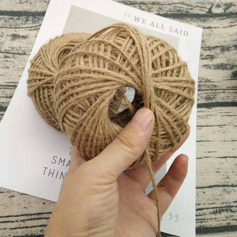 50M cuerda de cáñamo Natural DIY arpillera Hessian Cable de hilo de yute cuerda de cáñamo cuerdas de embalaje de