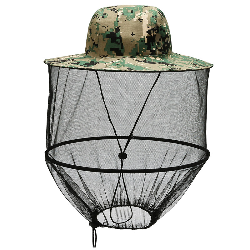 Gorro de pesca de malla para hombre y mujer, gorro para guardar abejas con mosquitera, previene el sol, UV, sombrilla para exteriores, cubre la cabeza para caminar: Verde militar