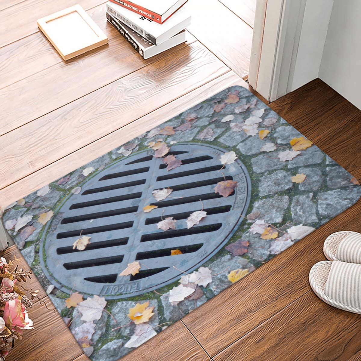 Funny 3D Traps Manhole Cover Doormat Bathroom Modern Polyeste Living Room Home Carpet Anti-slip Floor Rug Door Mat Bath Mat