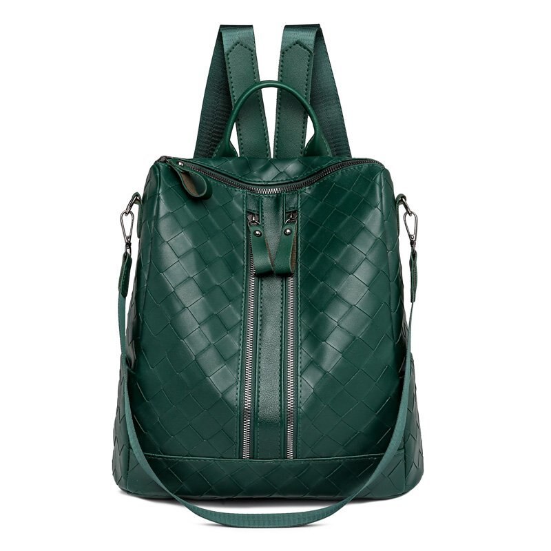 Green Women Backpack Leather School Backpacks for Teenage Girls Large Travel Shoulder Bags Mochila Feminina Rucksack Bag: Green