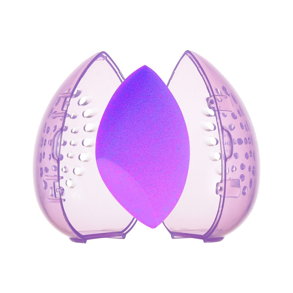 1pcs Sponge Stand Storage Case Makeup Puff Holder Empty Cosmetic Egg Shaped Rack Transparent Makeup Puffs Drying Box