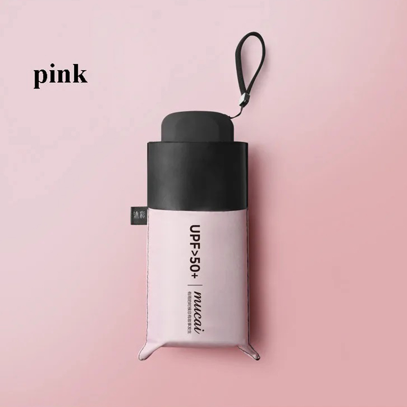 Ombrello compatto mini tascabile ottavino anti UV Paraguas Ombrello da suola Ombrelli portatili pieghevoli leggeri antivento per esterni: Colore rosa