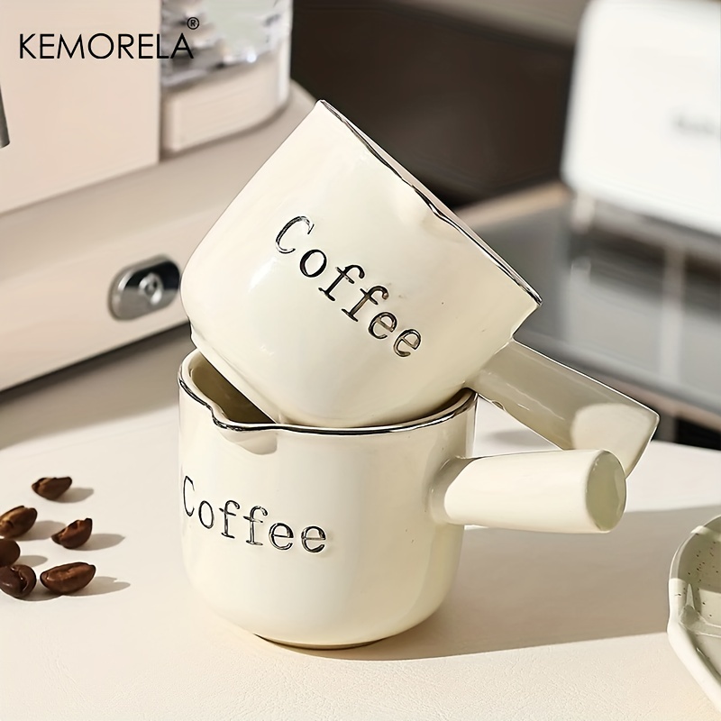 Kemorela 3oz/90ml Ceramic Measuring Cups Espresso Extraction Cup Transfer Cup Milk Cup With Scale kitchen tools