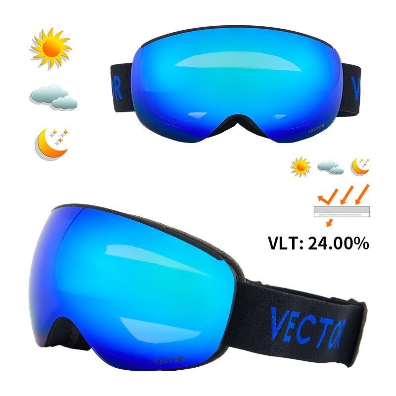 Otg karakteristisk tryk strop skibriller snebriller mænd skibrille anti-dug snowboard skiløb kvinder solbriller udendørs sport: Farve 18