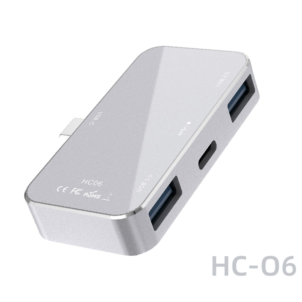 6/3in1 Usb Type C Hub Adapter Met 4K USB-C Hdmi, Usb 3.0 Poorten, tf Sd Kaartlezer, Pd Snelle Oplader Voor Macbook Pro Air Ipad Laptop: HC06 Silver