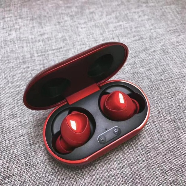 for Sam sung S10 All smart phones，R175 Buds + Plus TWS Bluetooth wireless earphones waterproof touch wireless charging Features: Red 01